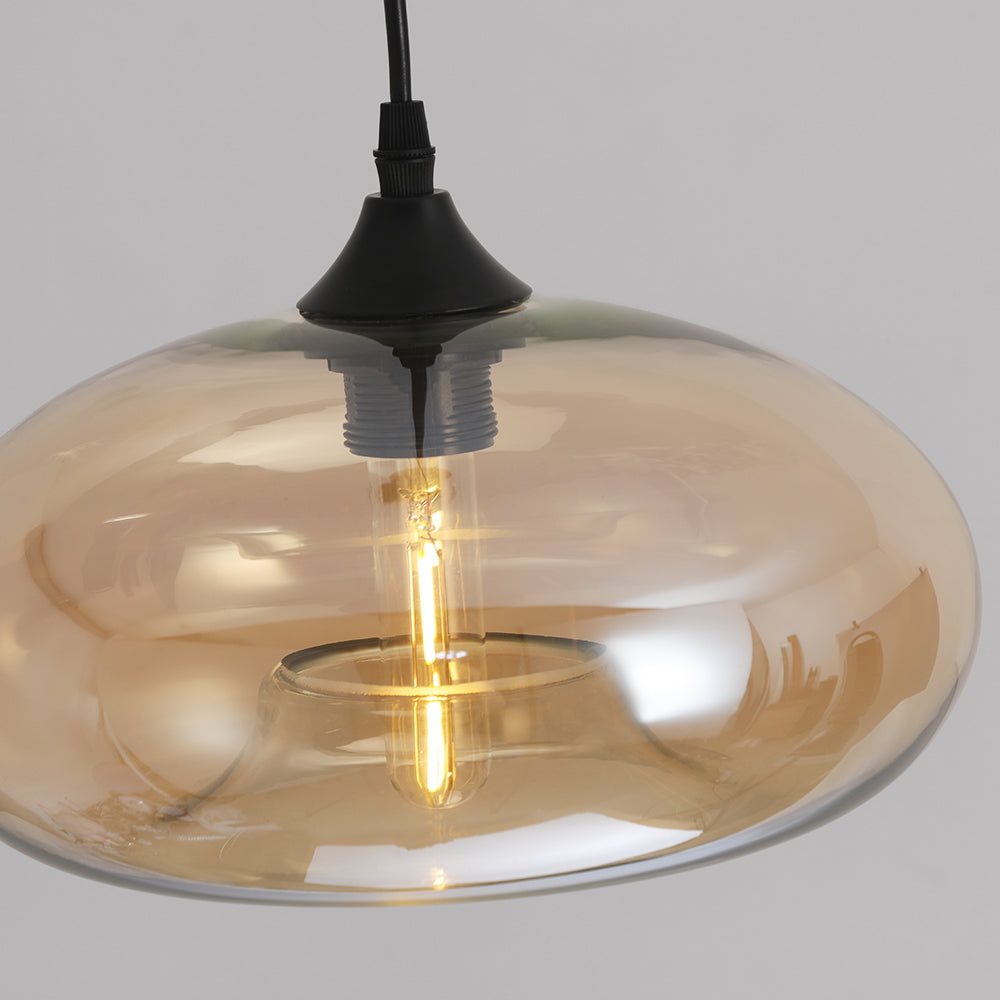 Valentina Modern Bread Shaped Glass Pendant Light 6 Color Living Room - Neutral Decor