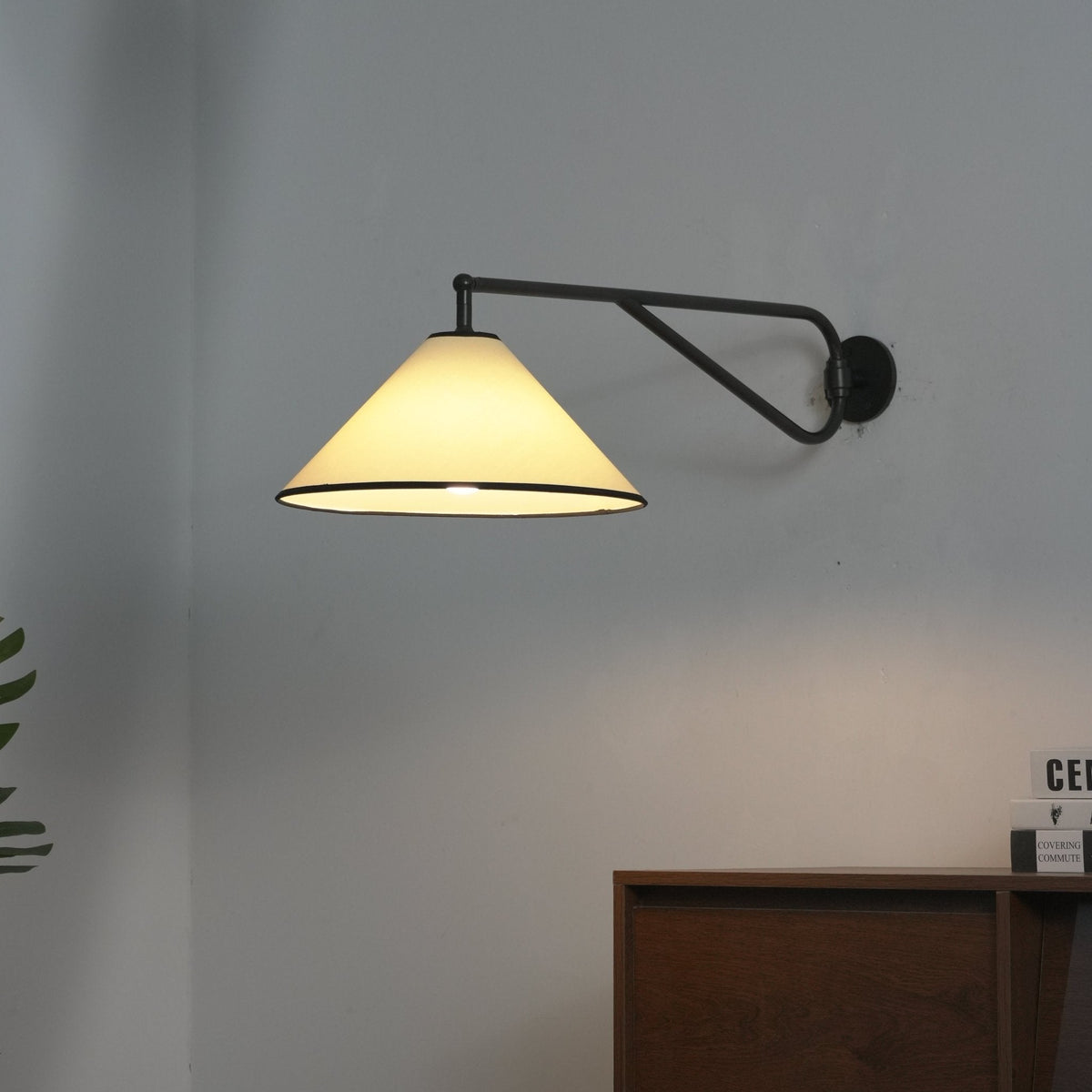 Zane Diaphane Minimalist Swing Fabric Wall Lamp