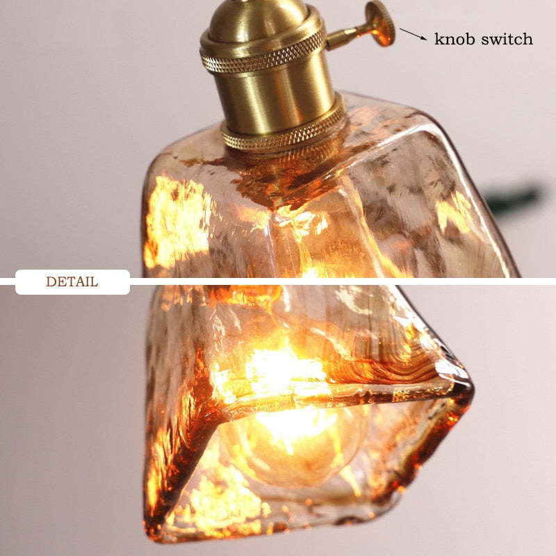 Arisha Vintage Style Industrial Pendant Light Retro Glass Brass - Neutral Decor