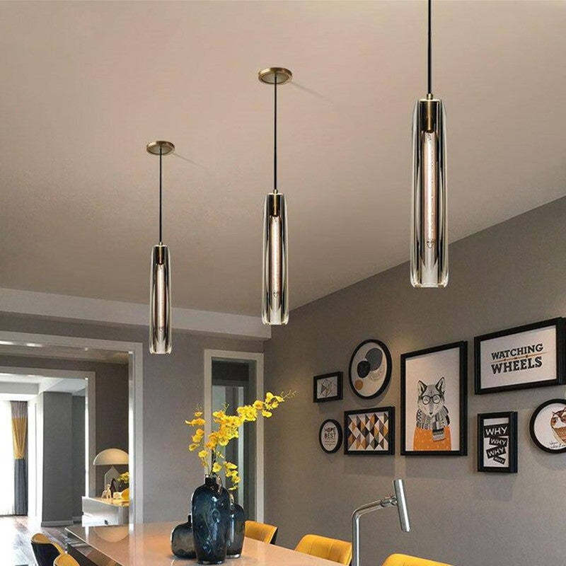 Arisha Brass Designer LED Glass Pendant Lamp - Neutral Decor
