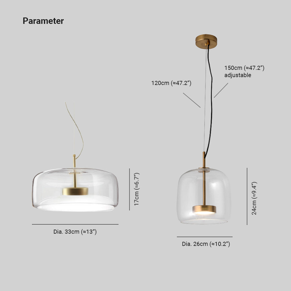 Aria Pendant Light Glass Morden Living Room - Neutral Decor