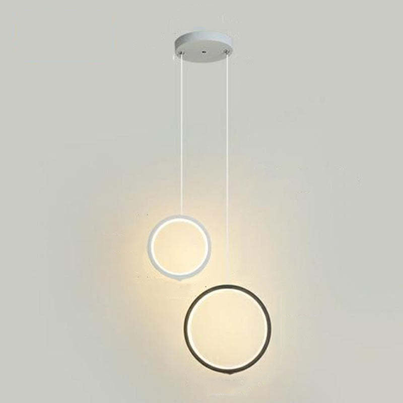 Arisha Modern Minimalist LED Hanging Pendant Lights Black White Bedroom - Neutral Decor