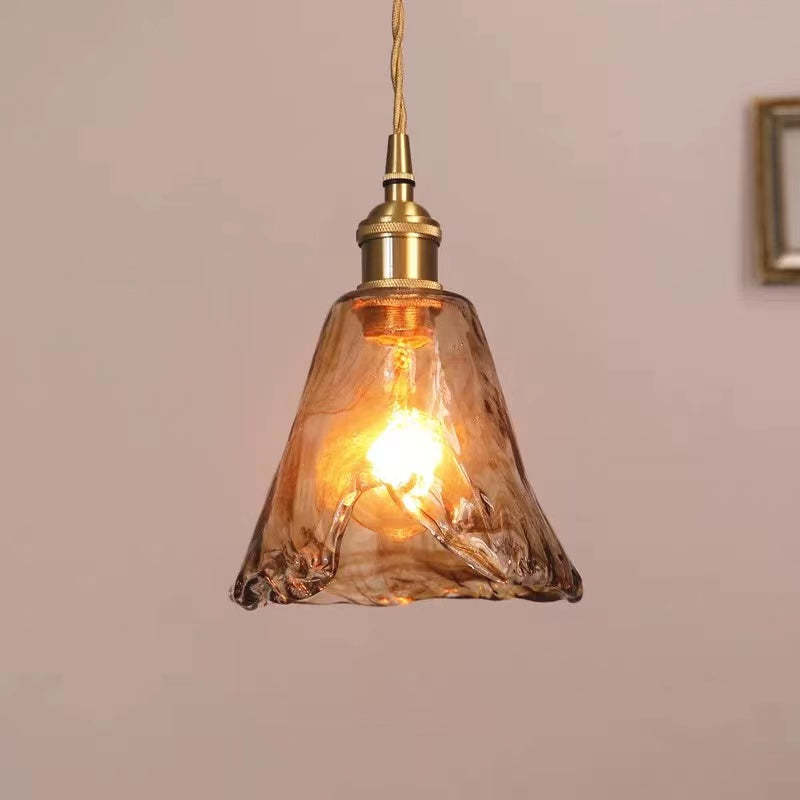 Arisha Vintage Style Industrial Pendant Light Retro Glass Brass - Neutral Decor