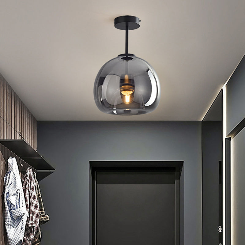 Arisha Modern Dome Glass Semi-Flush Mount Ceiling Light Pendant Light - Neutral Decor