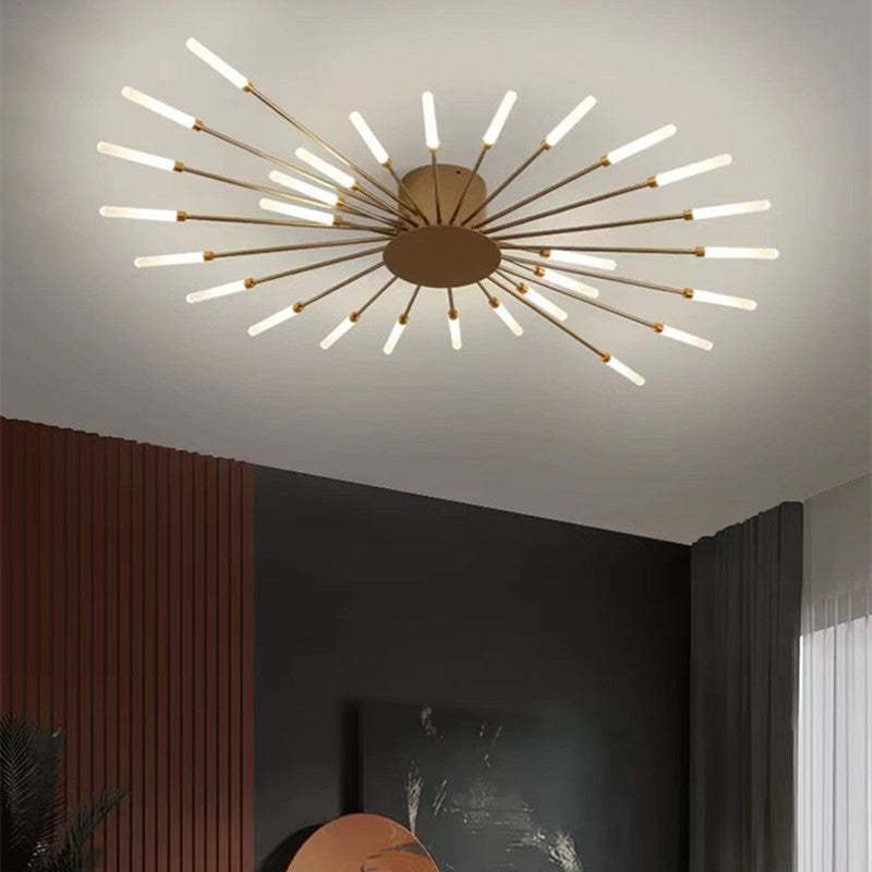 Wesley Flush-Mount Ceiling Light Fireworks, Black/Gold - Neutral Decor