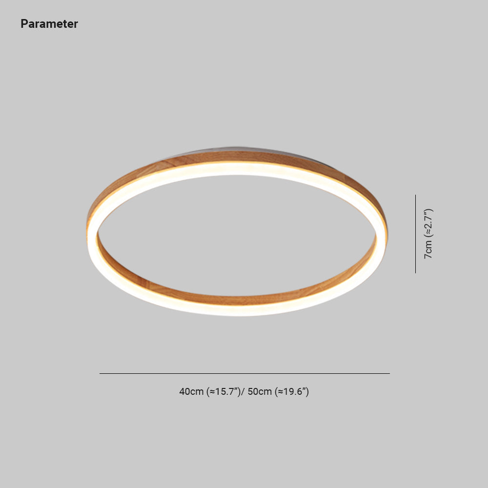 Muto Round Modern Flush Mount Ceiling Light Wood Bedroom - Neutral Decor