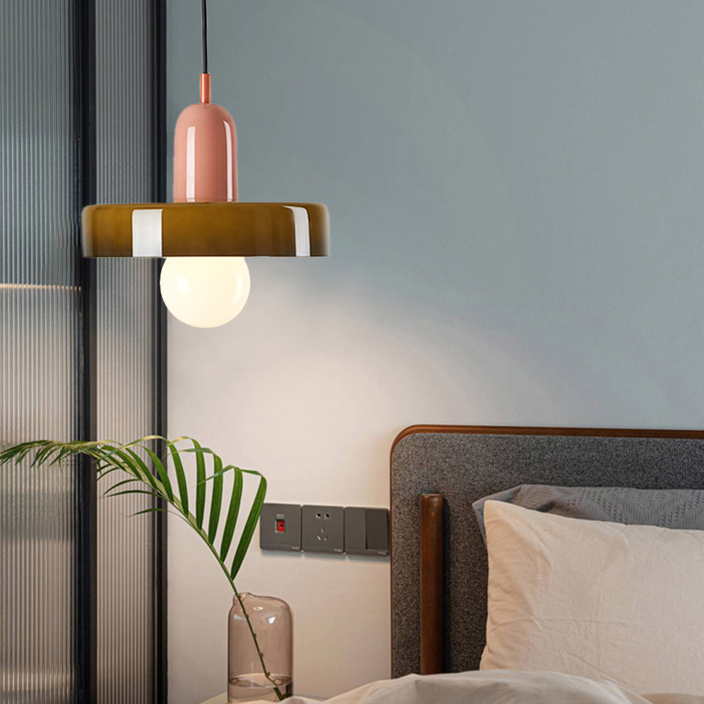Valentina Vintage LED Glass Pendant Light, Multicolor - Neutral Decor