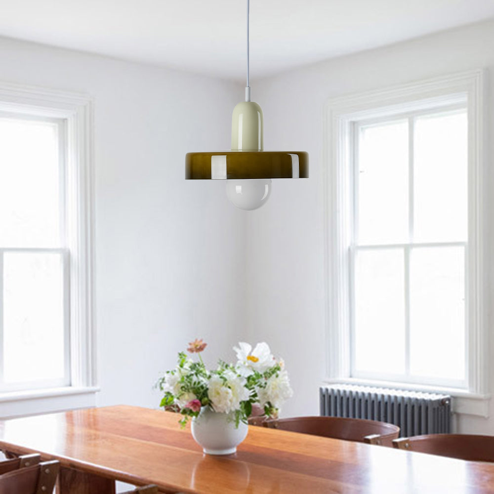 Valentina Vintage LED Glass Pendant Light, Multicolor - Neutral Decor