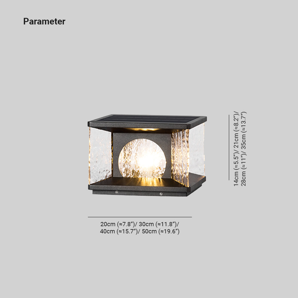 Ray Modern Transparent Rectangular Glass Outdoor Floor Lamp - Neutral Decor