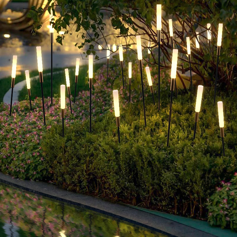 Ray Modern Reed Solar Outdoor Post Light - Neutral Decor