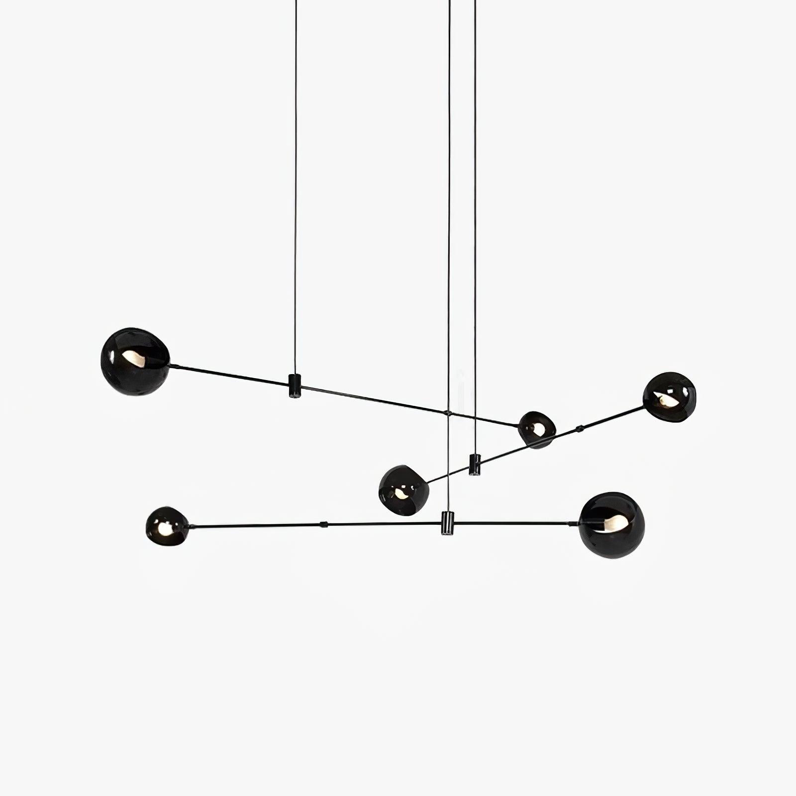Celanella Chandelier Black Glass Acaba Elegant