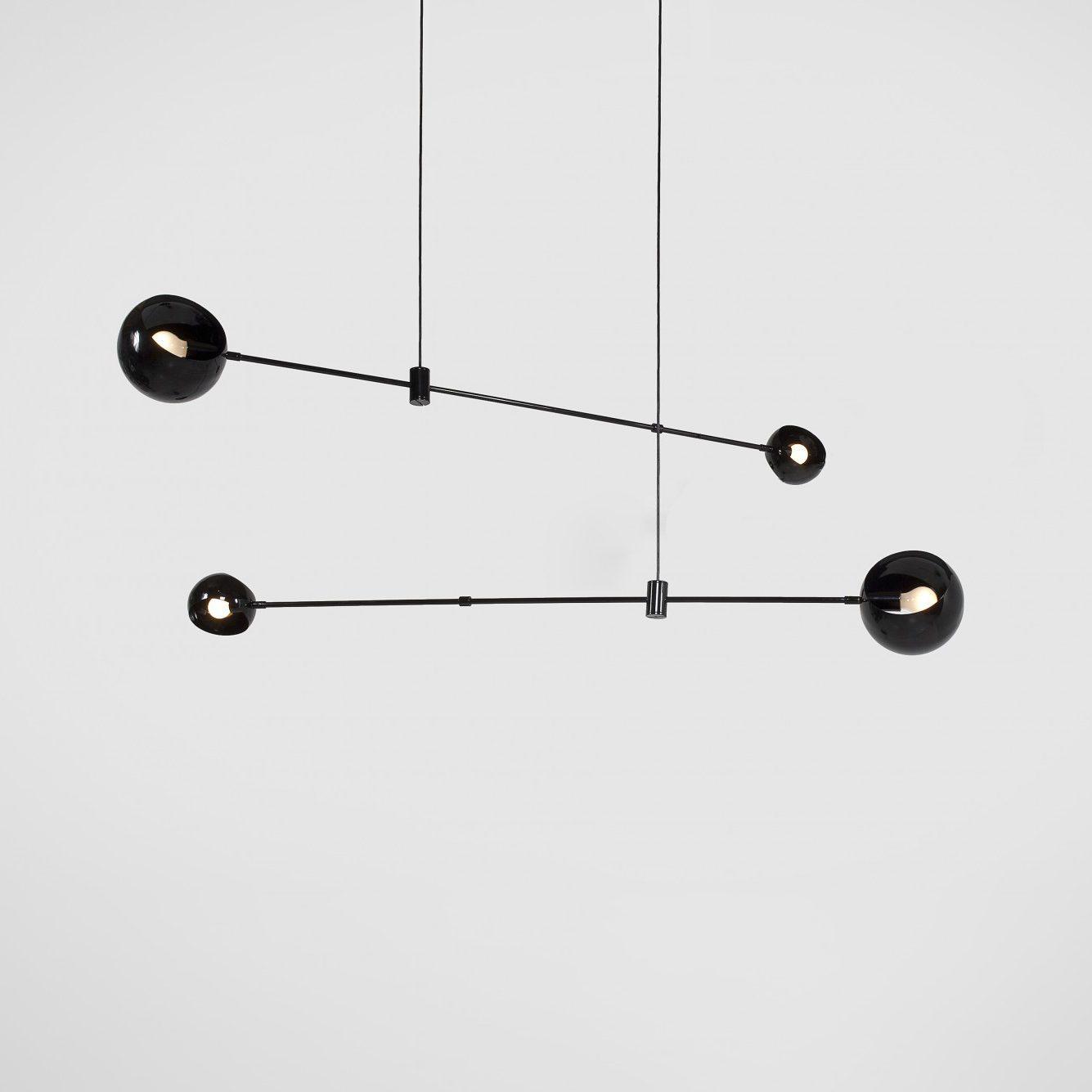 Celanella Chandelier Black Glass Acaba Elegant