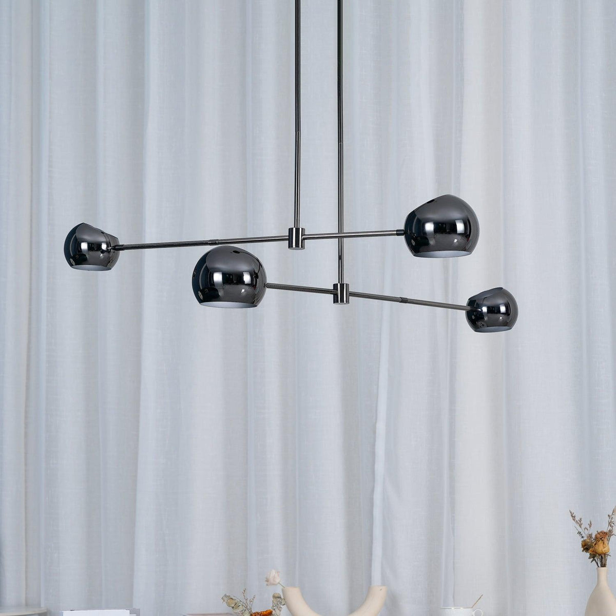 Celanella Chandelier Black Glass Acaba Elegant
