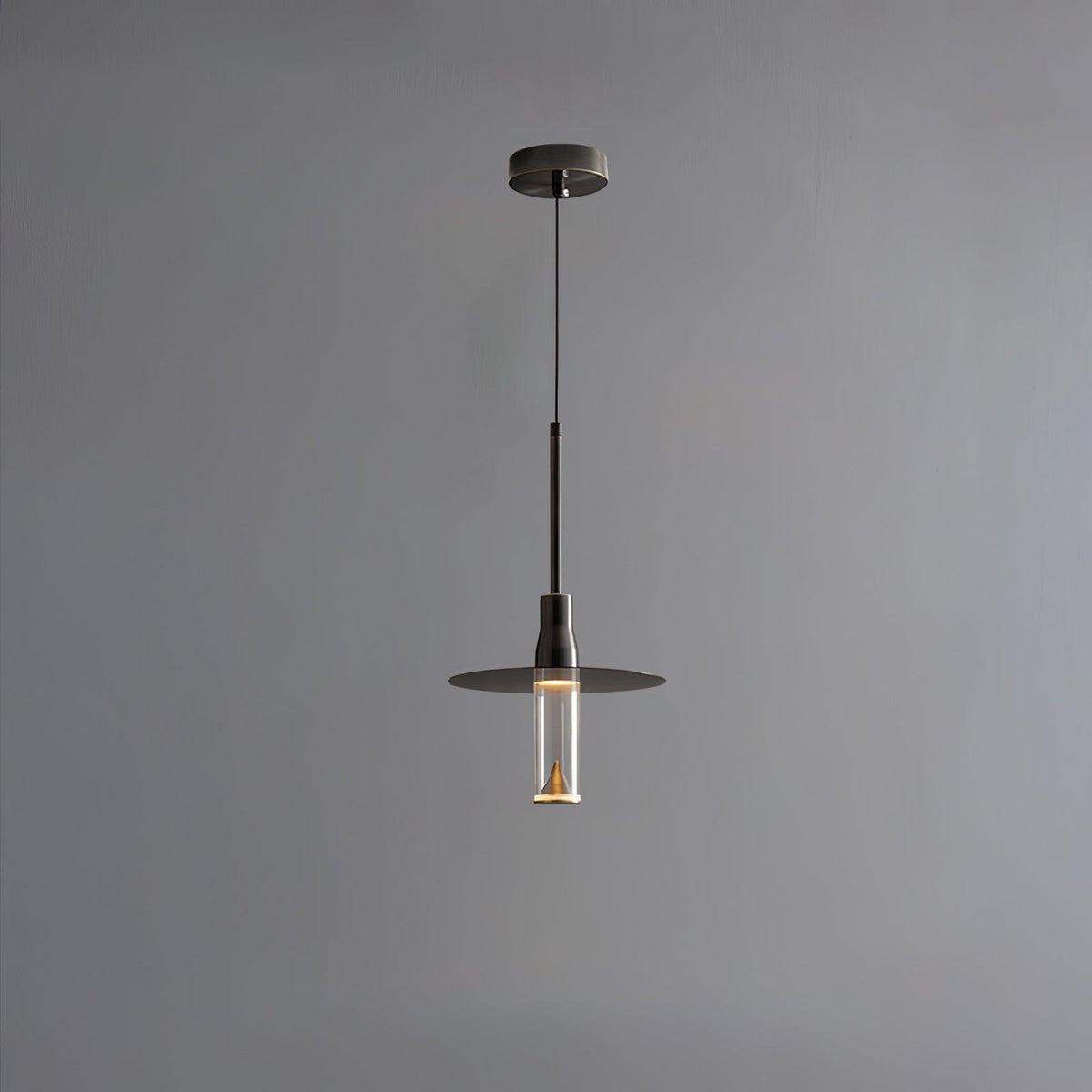 Lominex Pendant Lamp Acrylic Hat Plate Chrome Modern