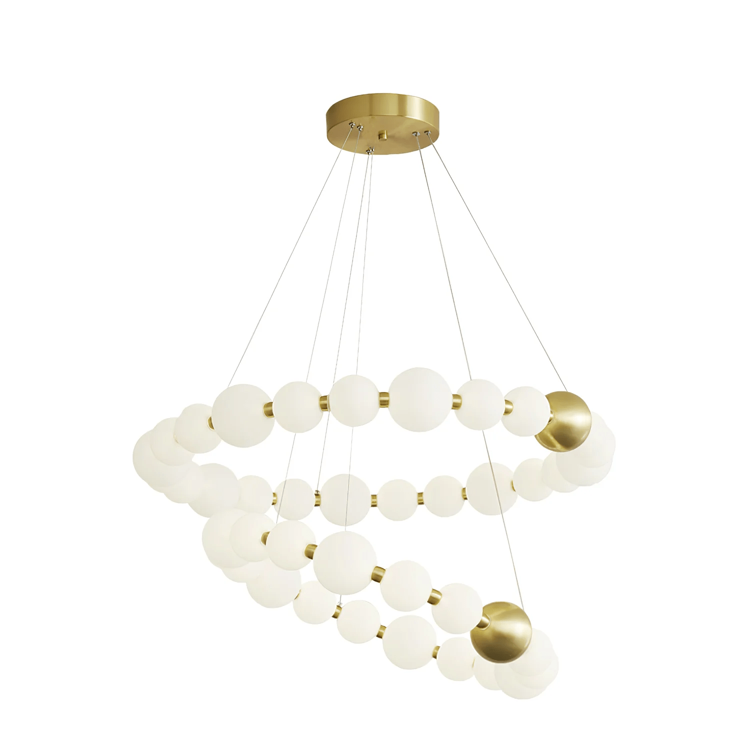 Cetalan Elegance Art Pearls Plastic Chandelier - Neutral Decor