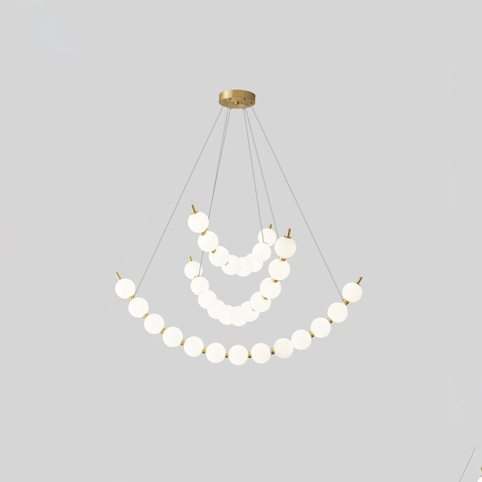 Cetalan Elegance Art Pearls Plastic Chandelier - Neutral Decor