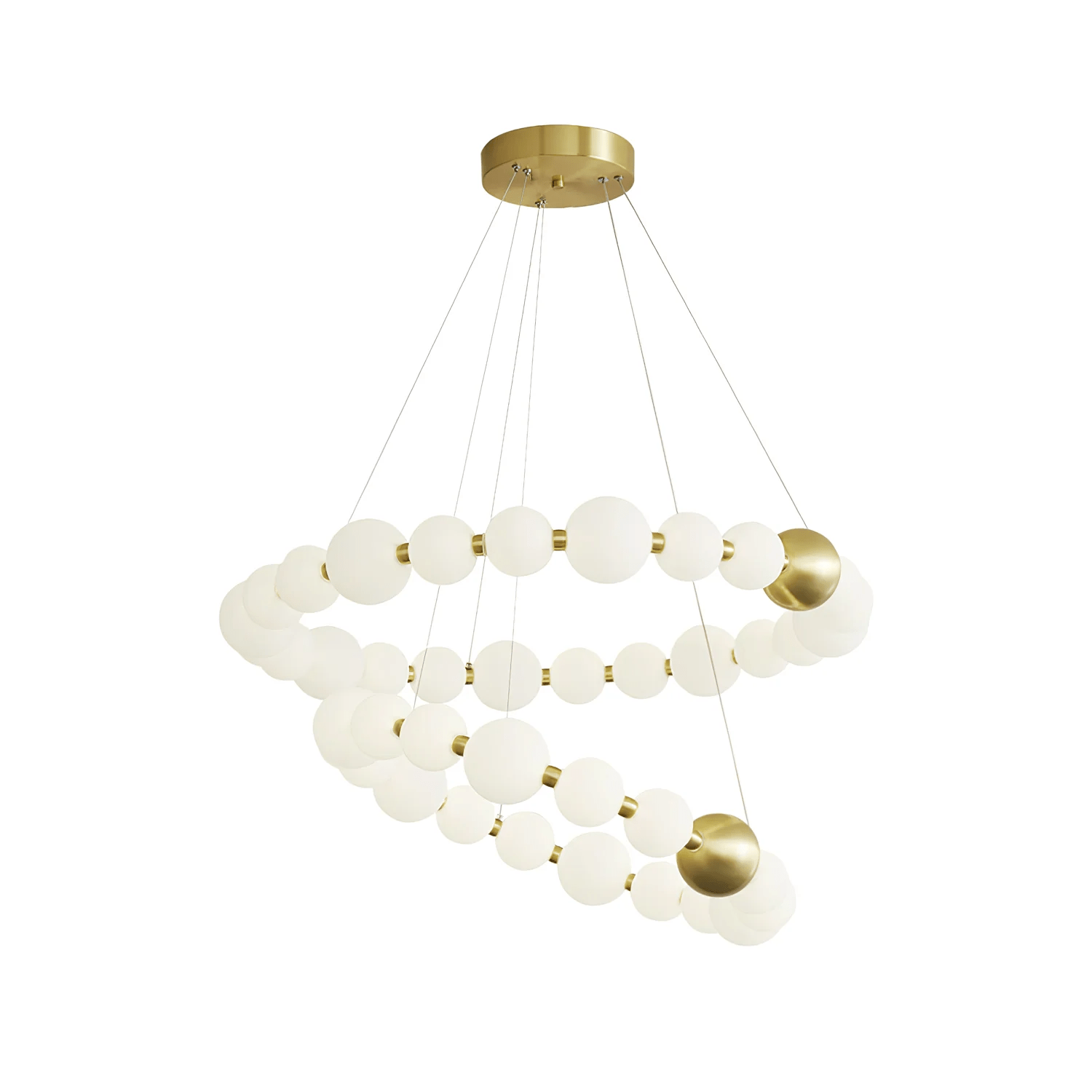 Cetalan Elegance Art Pearls Plastic Chandelier - Neutral Decor