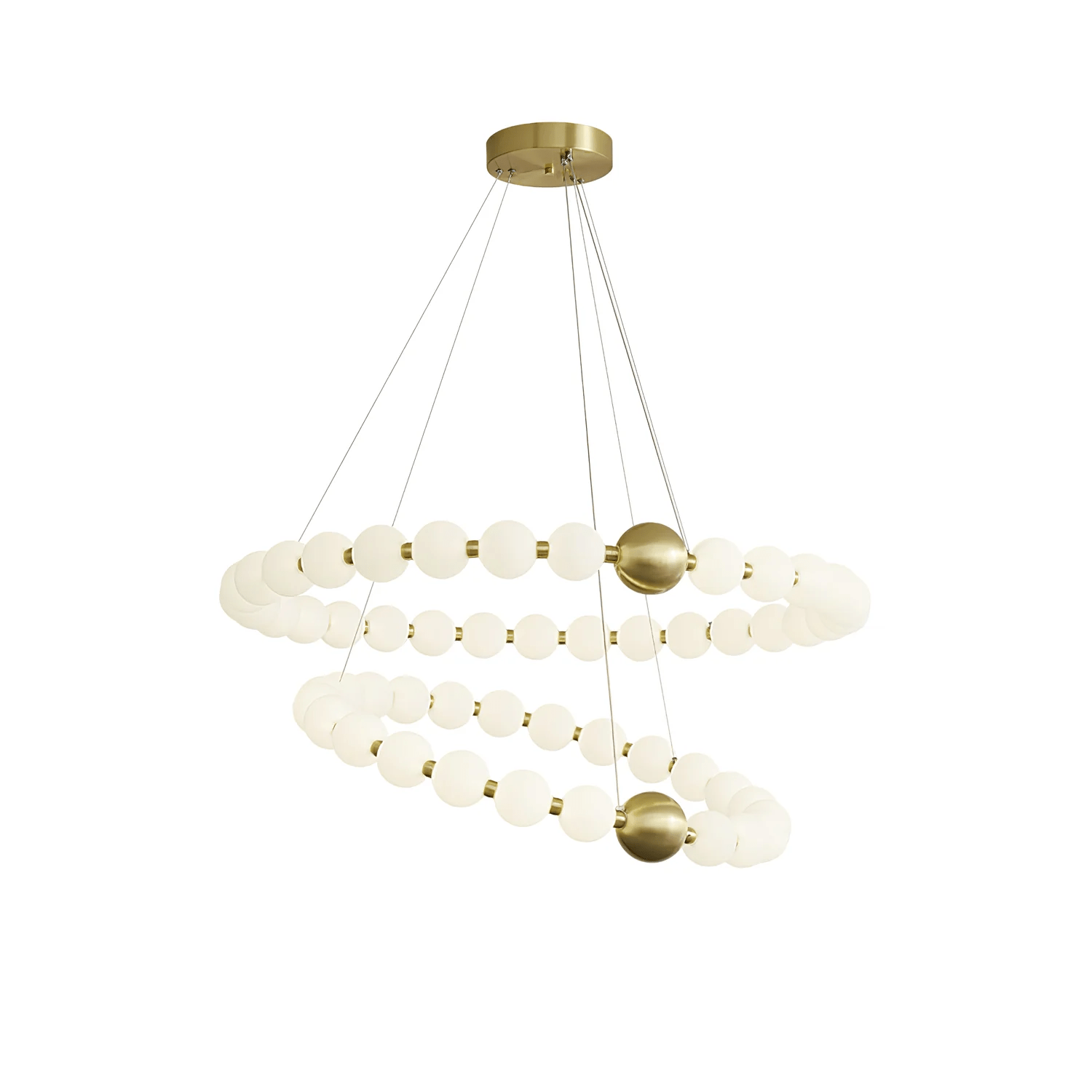 Cetalan Elegance Art Pearls Plastic Chandelier - Neutral Decor