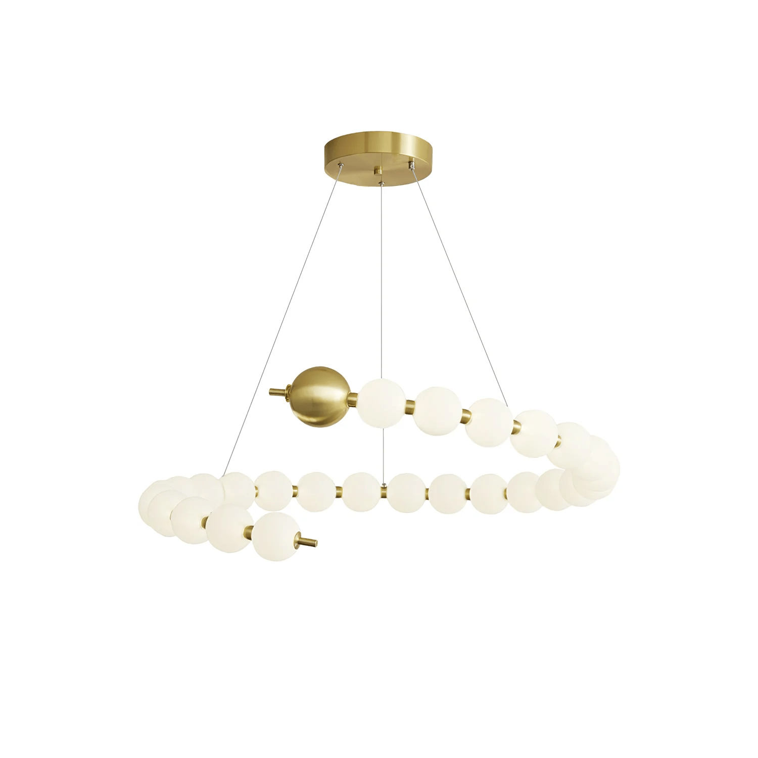 Cetalan Elegance Art Pearls Plastic Chandelier - Neutral Decor