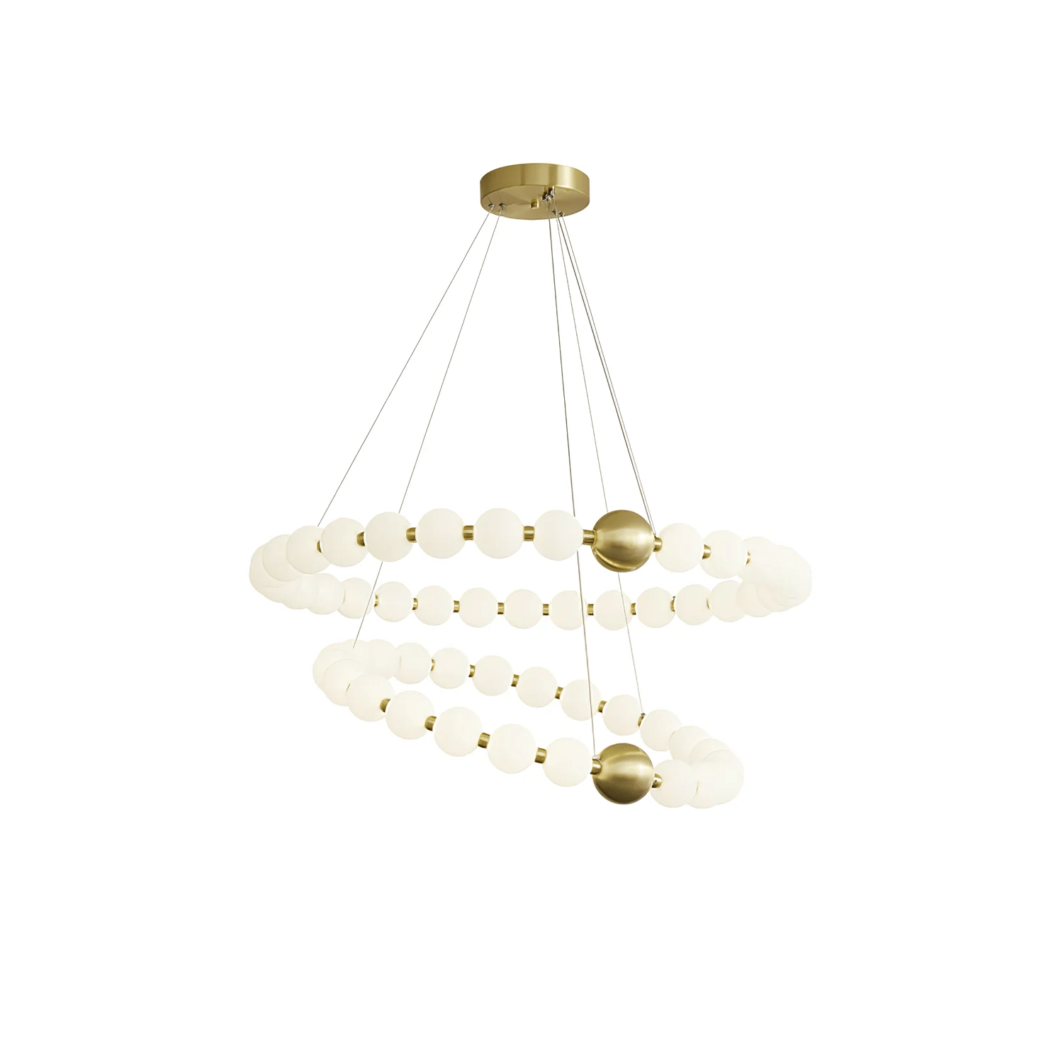 Cetalan Elegance Art Pearls Plastic Chandelier - Neutral Decor