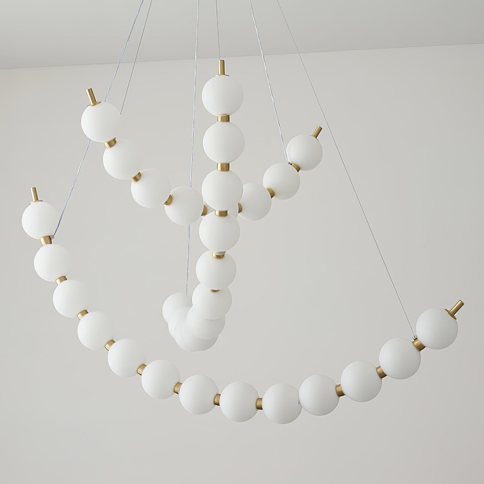 Cetalan Elegance Art Pearls Plastic Chandelier - Neutral Decor