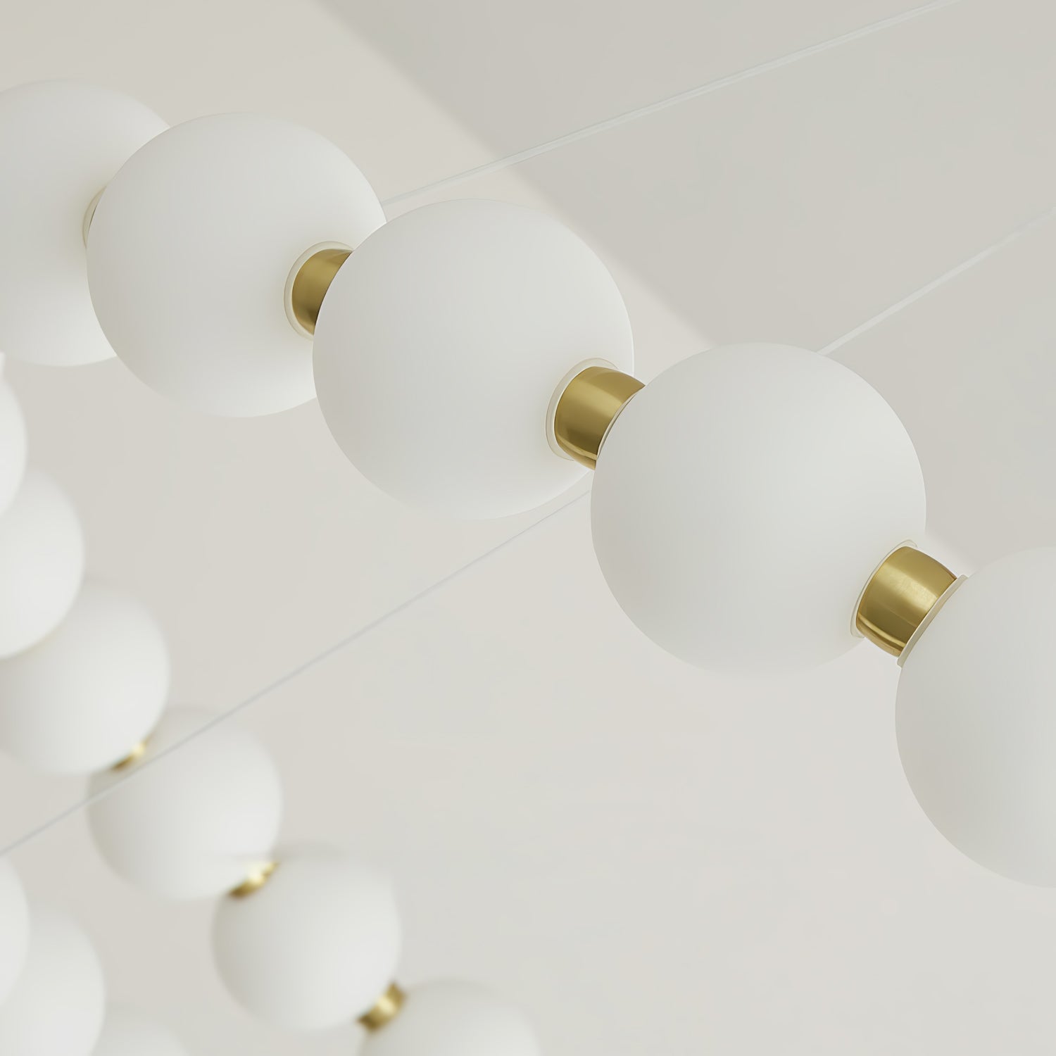 Cetalan Elegance Art Pearls Plastic Chandelier - Neutral Decor