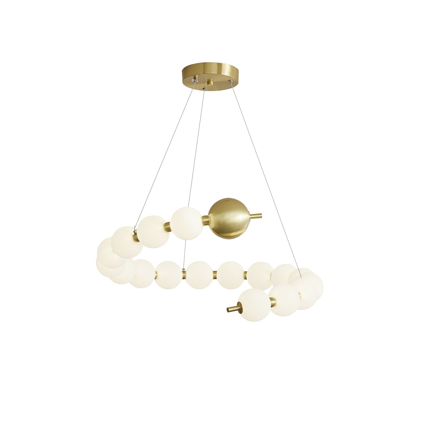 Cetalan Elegance Art Pearls Plastic Chandelier - Neutral Decor