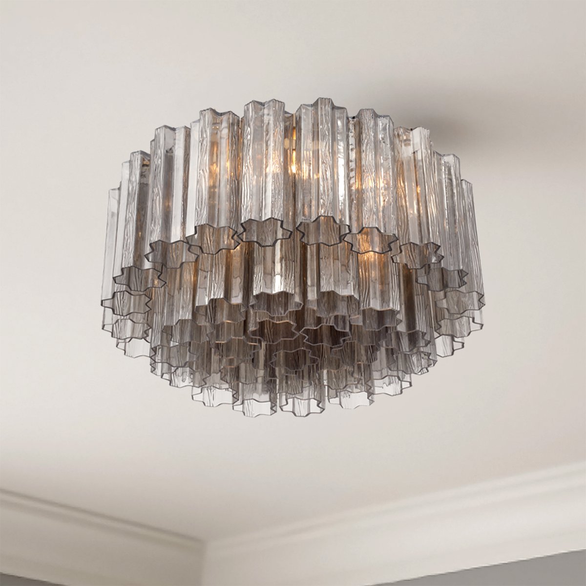 Eiruaya Ceiling Lamp Glass Tube Layered Amber