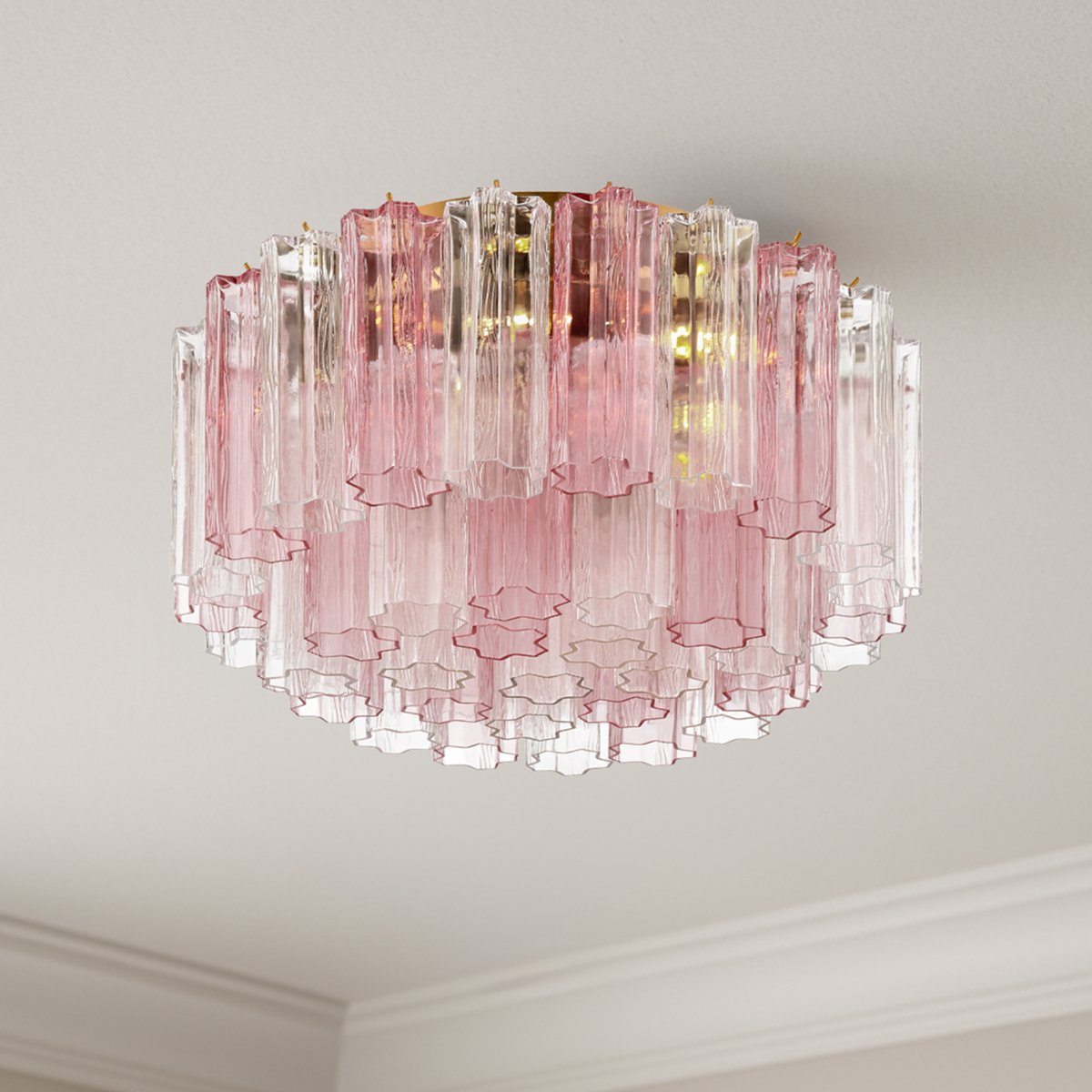 Eiruaya Ceiling Lamp Glass Tube Layered Amber