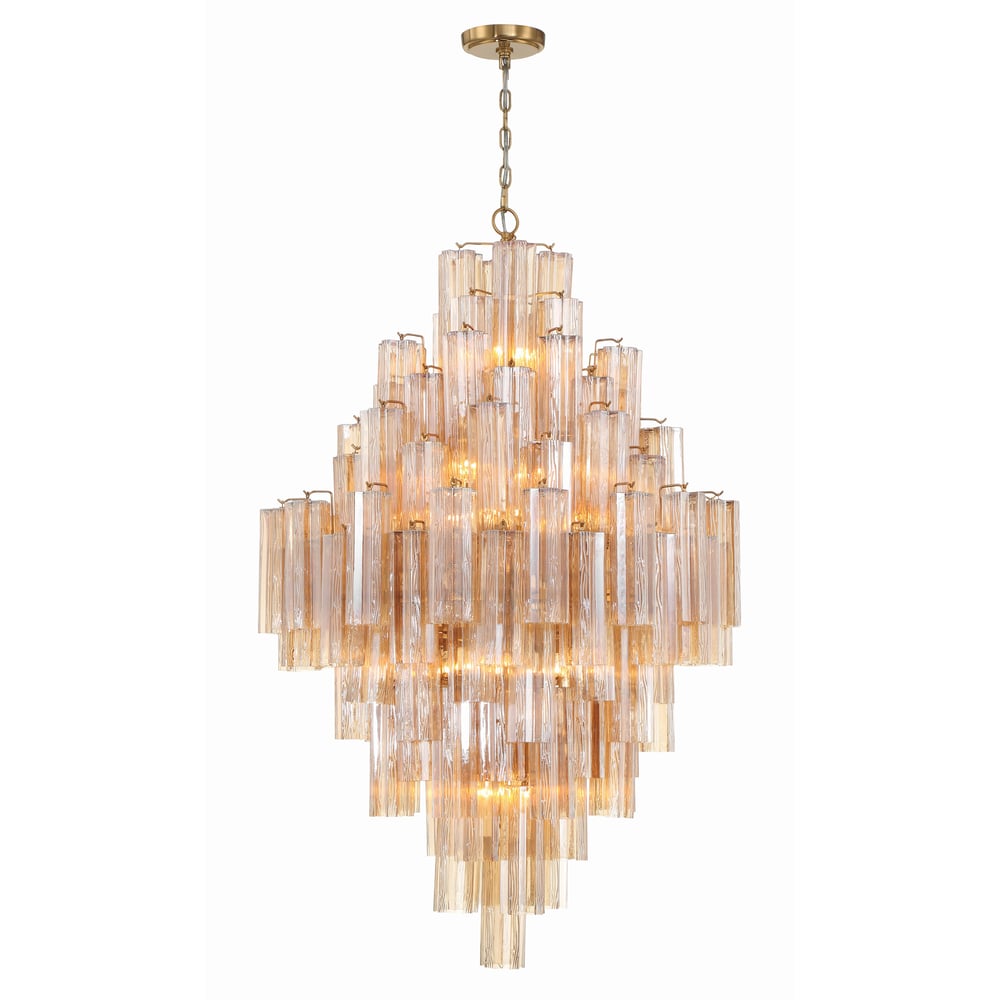 Eirorelle Diamond Chandelier Glass Tube Layered Amber