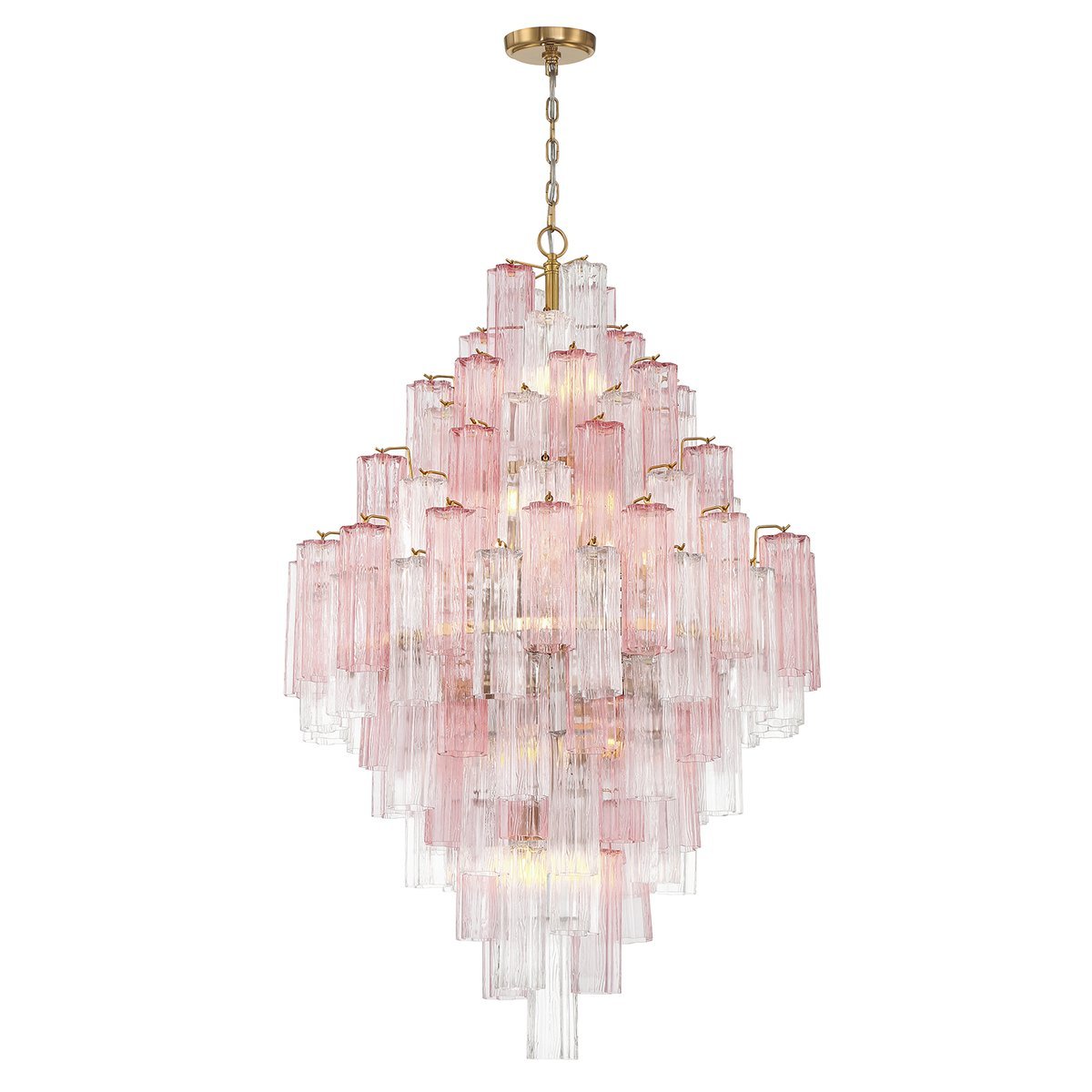 Eirorelle Diamond Chandelier Glass Tube Layered Amber