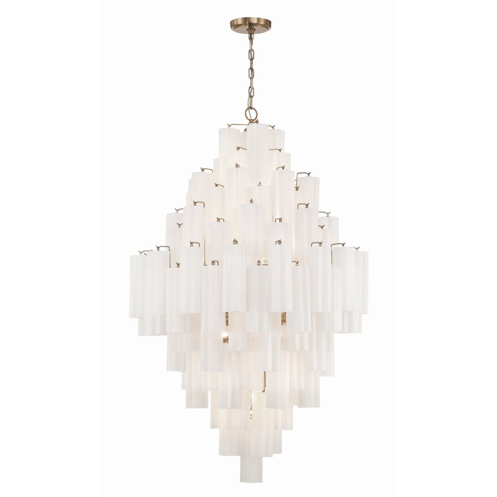 Eirorelle Diamond Chandelier Glass Tube Layered Amber