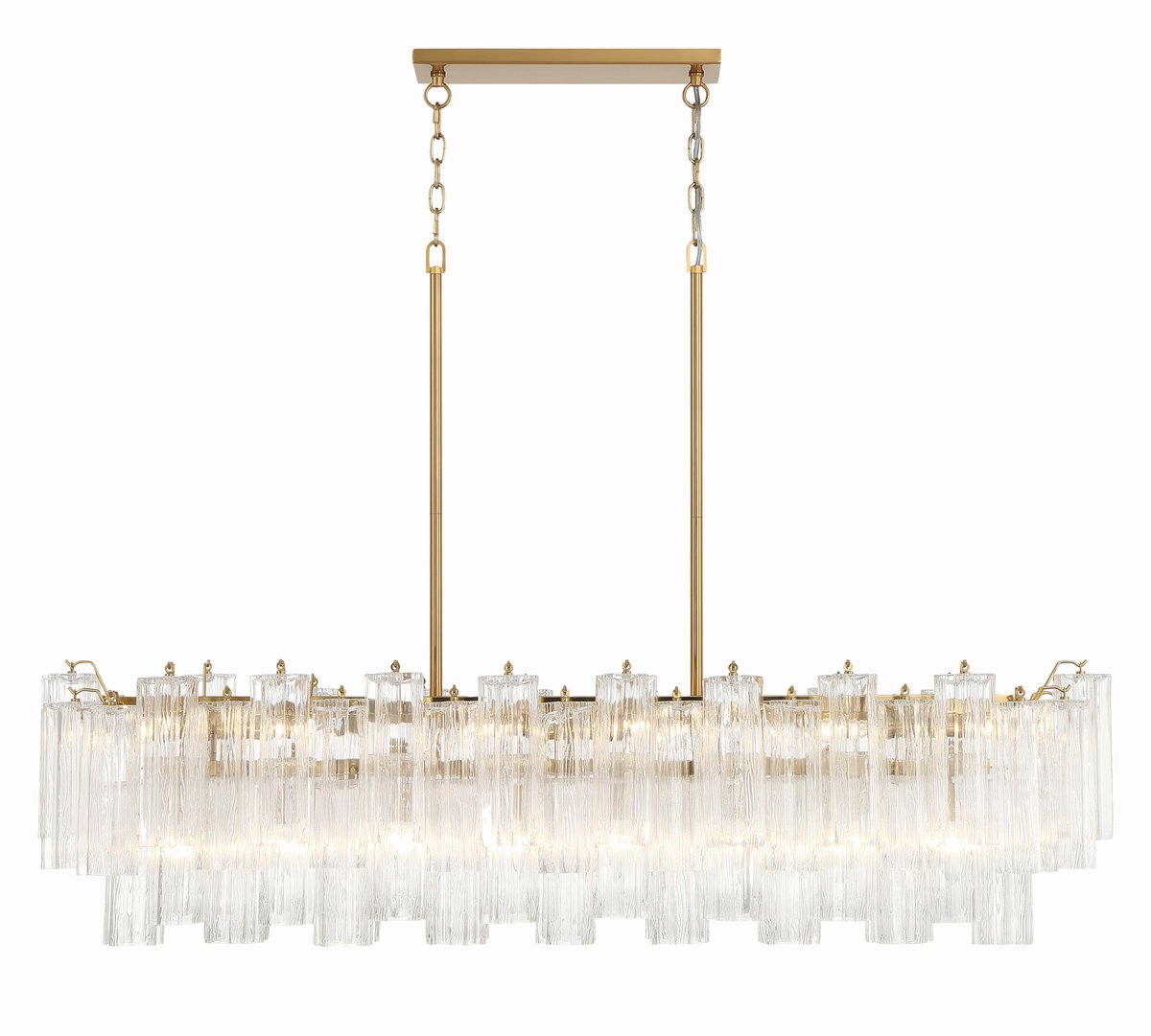 Eiriseon Linear Chandelier Glass Tube Tiered Amber