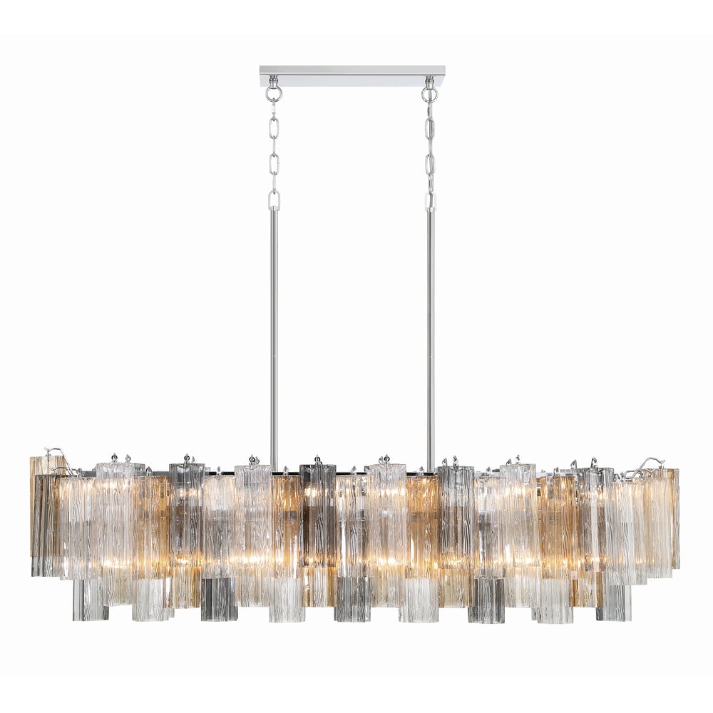 Eiriseon Linear Chandelier Glass Tube Tiered Amber