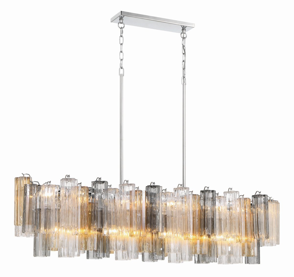 Eiriseon Linear Chandelier Glass Tube Tiered Amber