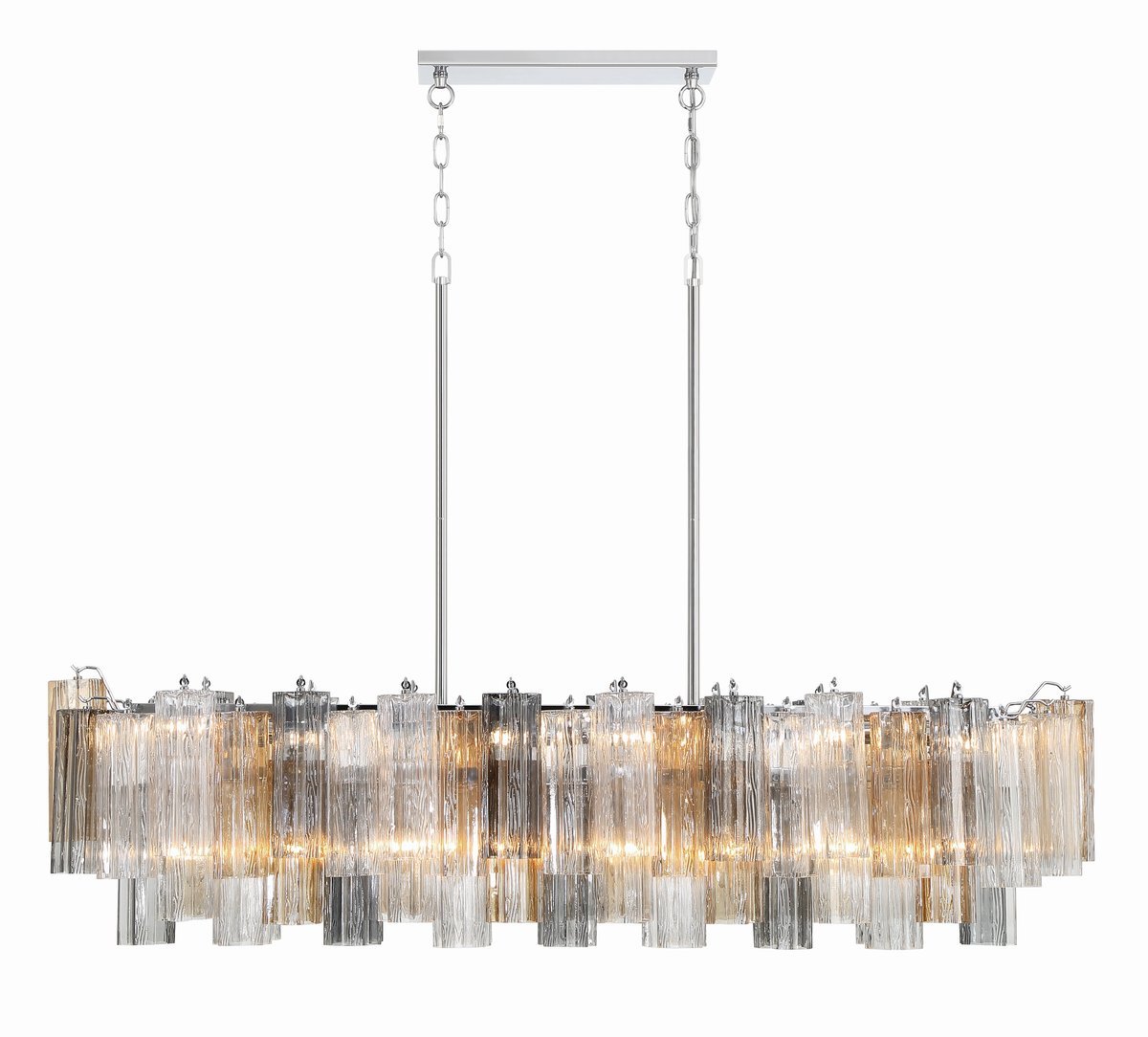 Eiriseon Linear Chandelier Glass Tube Tiered Amber