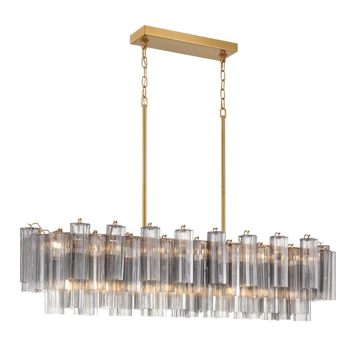 Eiriseon Linear Chandelier Glass Tube Tiered Amber