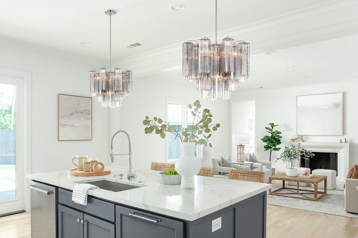 Namo Murano Chandelier Glass Tube Layered Amber