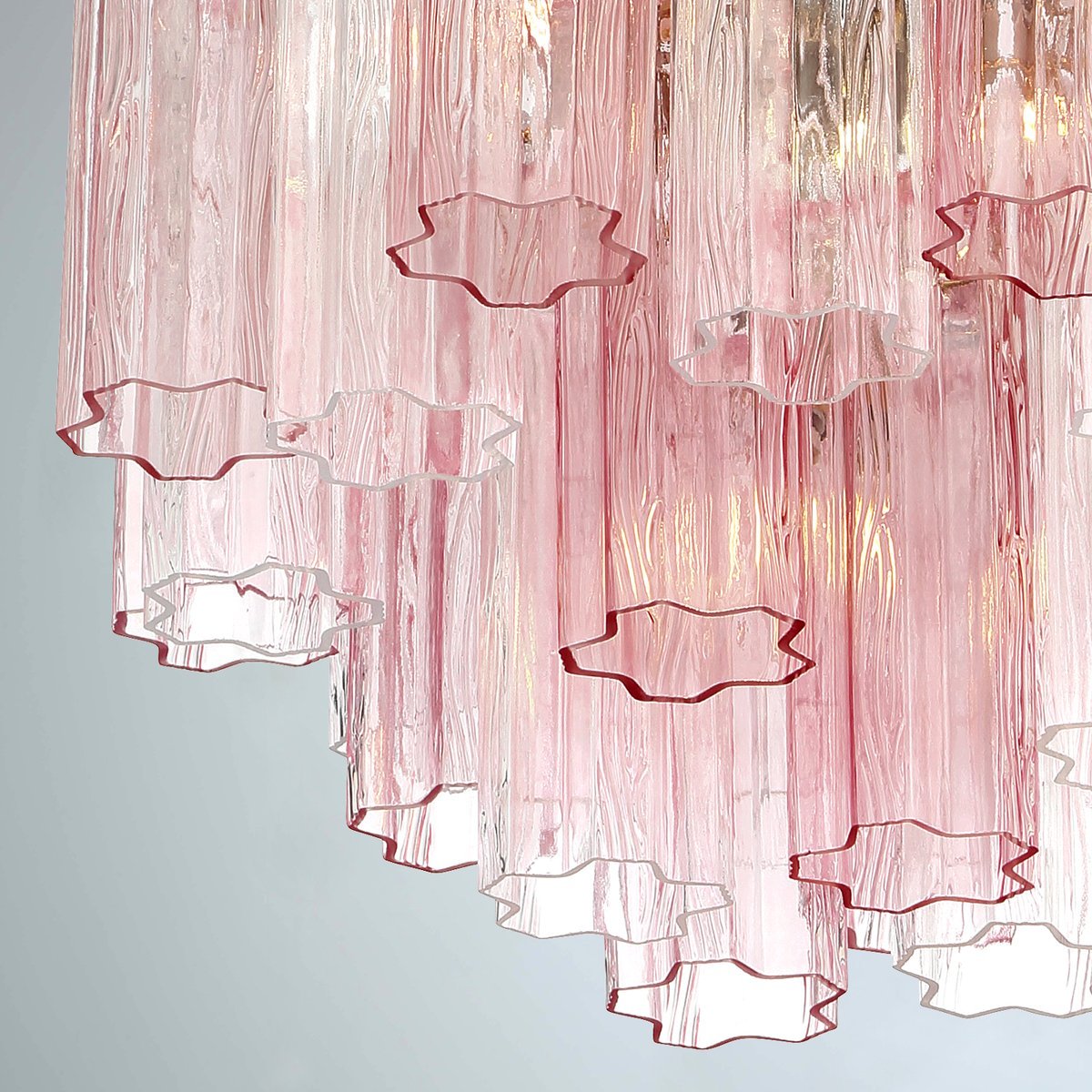 Namo Murano Chandelier Glass Tube Layered Amber
