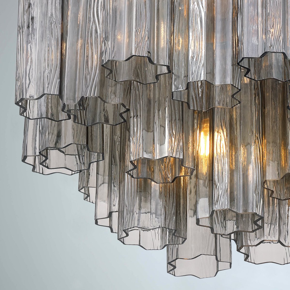 Namo Murano Chandelier Glass Tube Layered Amber