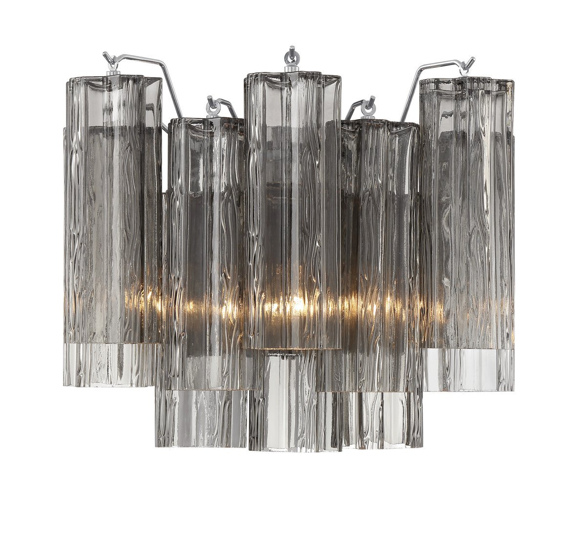 Ravo Wall Light Tronchi Glass Tube Tiered Amber Modern
