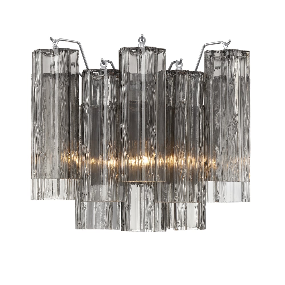 Ravo Wall Light Tronchi Glass Tube Tiered Amber Modern