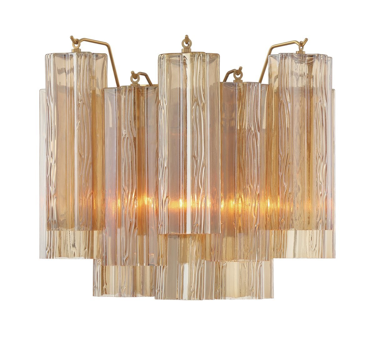 Ravo Wall Light Tronchi Glass Tube Tiered Amber Modern