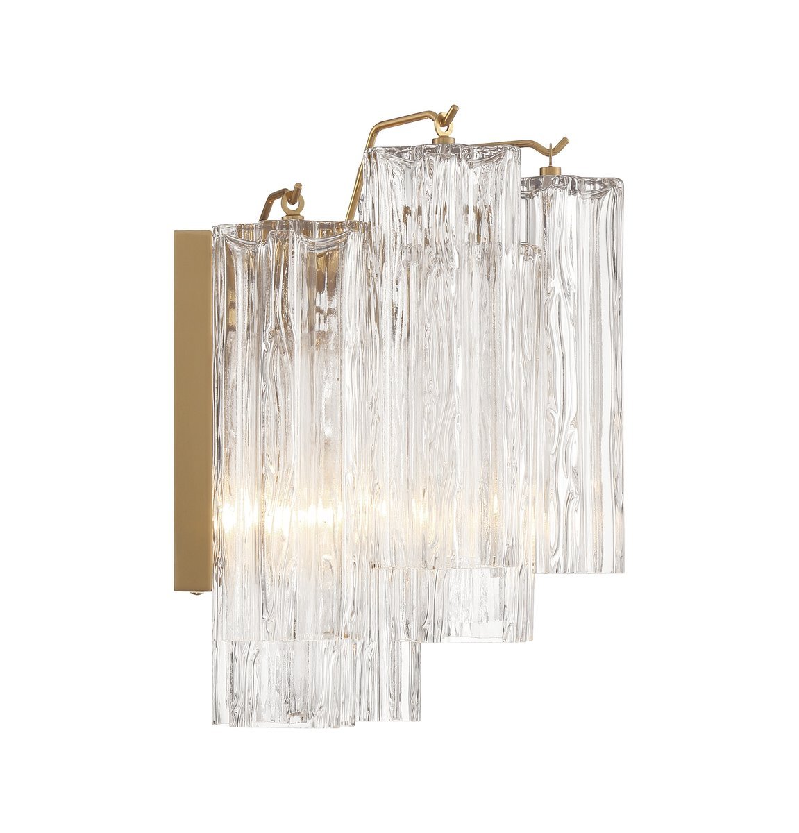 Ravo Wall Light Tronchi Glass Tube Tiered Amber Modern