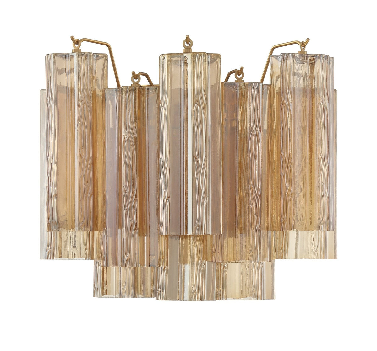 Ravo Wall Light Tronchi Glass Tube Tiered Amber Modern