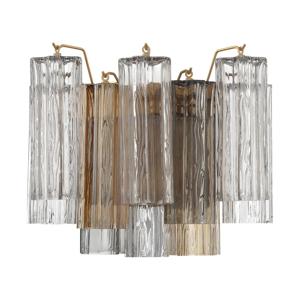 Ravo Wall Light Tronchi Glass Tube Tiered Amber Modern