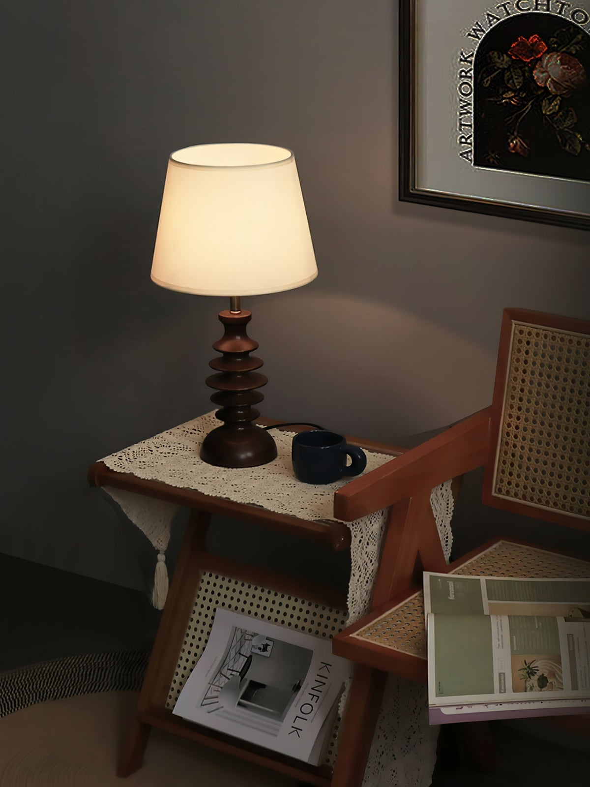 Tivoce Fabric Vintage Table Lamp