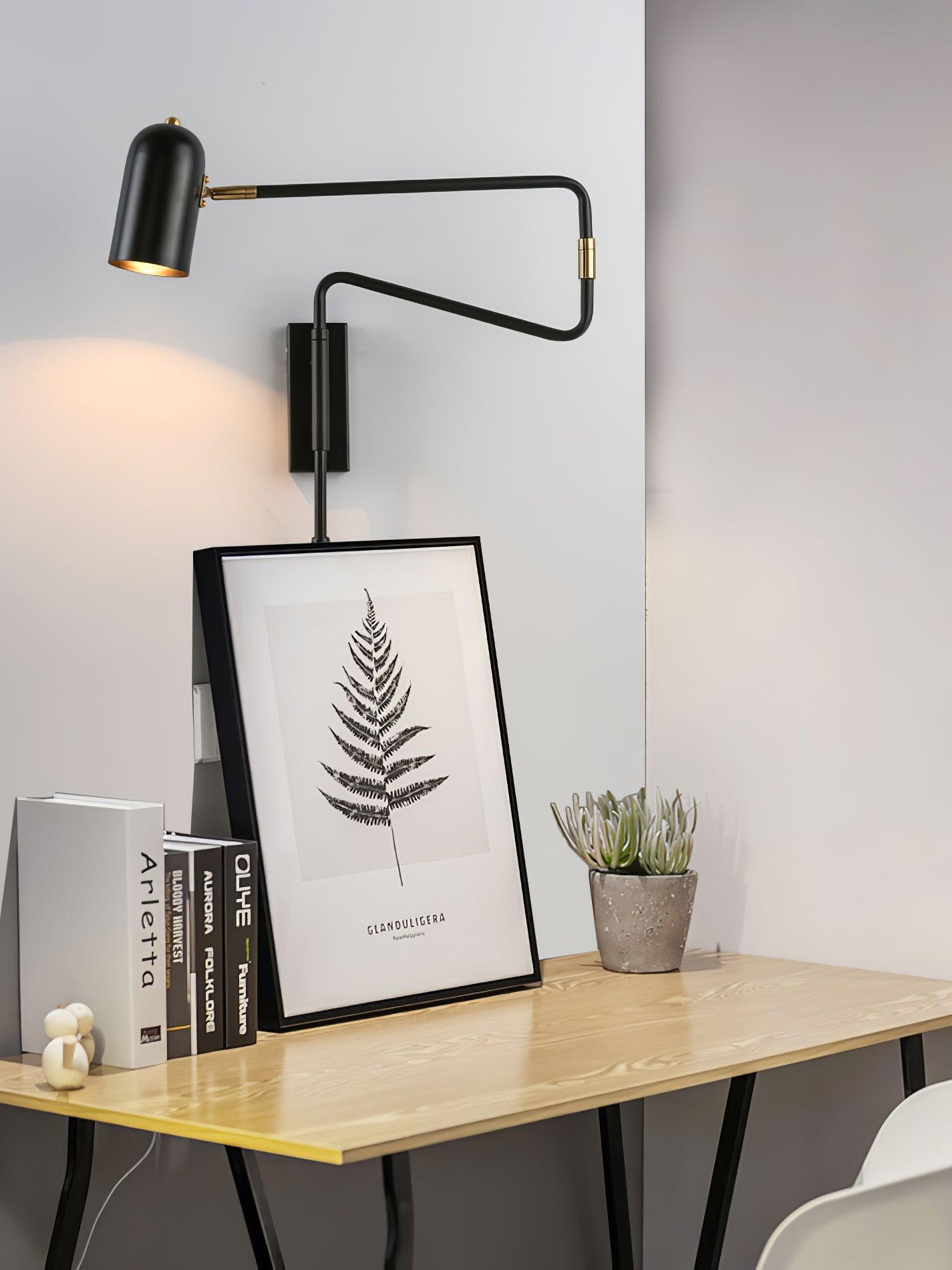 Nox Adjustable Arm Plug In Wall Lamp