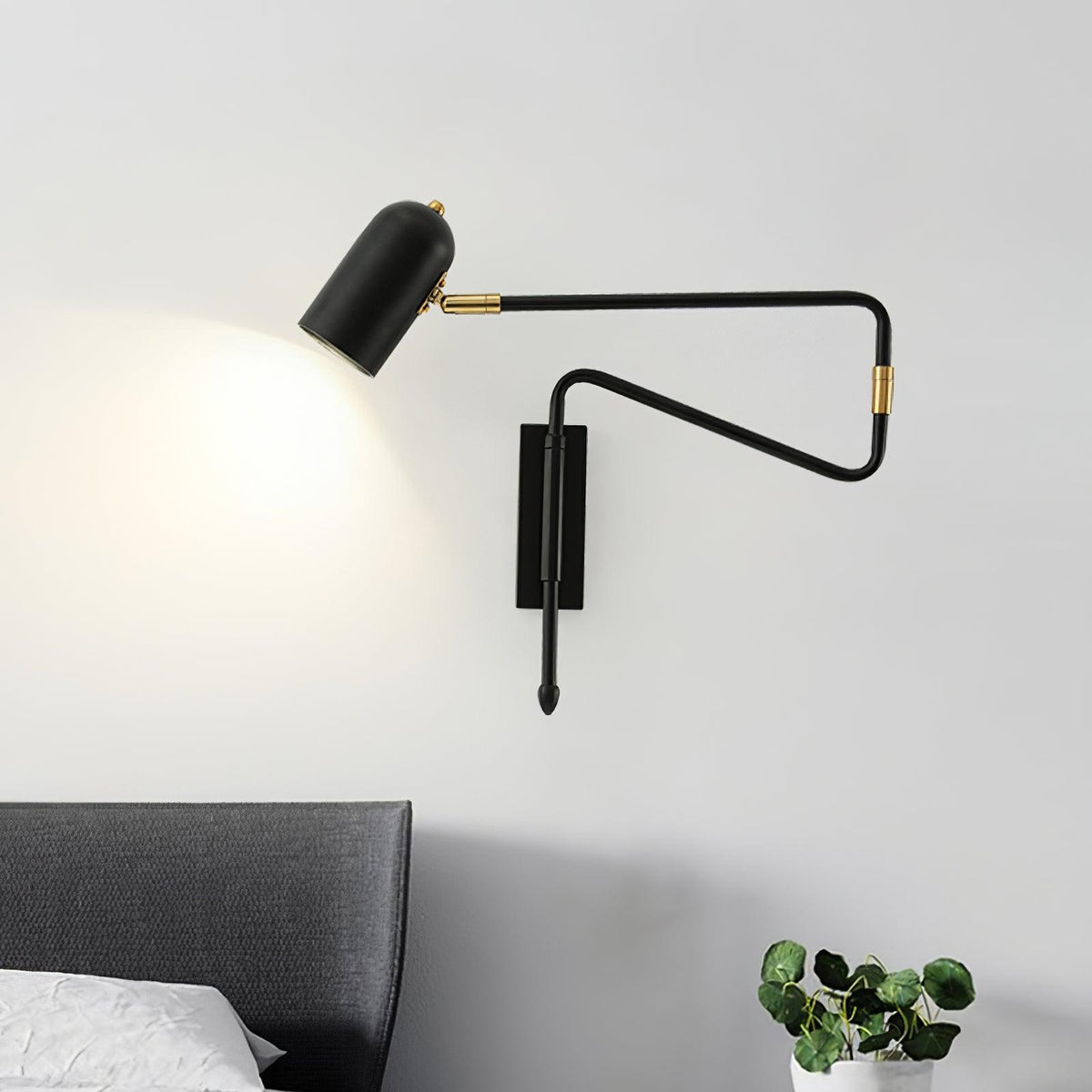 Nox Adjustable Arm Plug In Wall Lamp