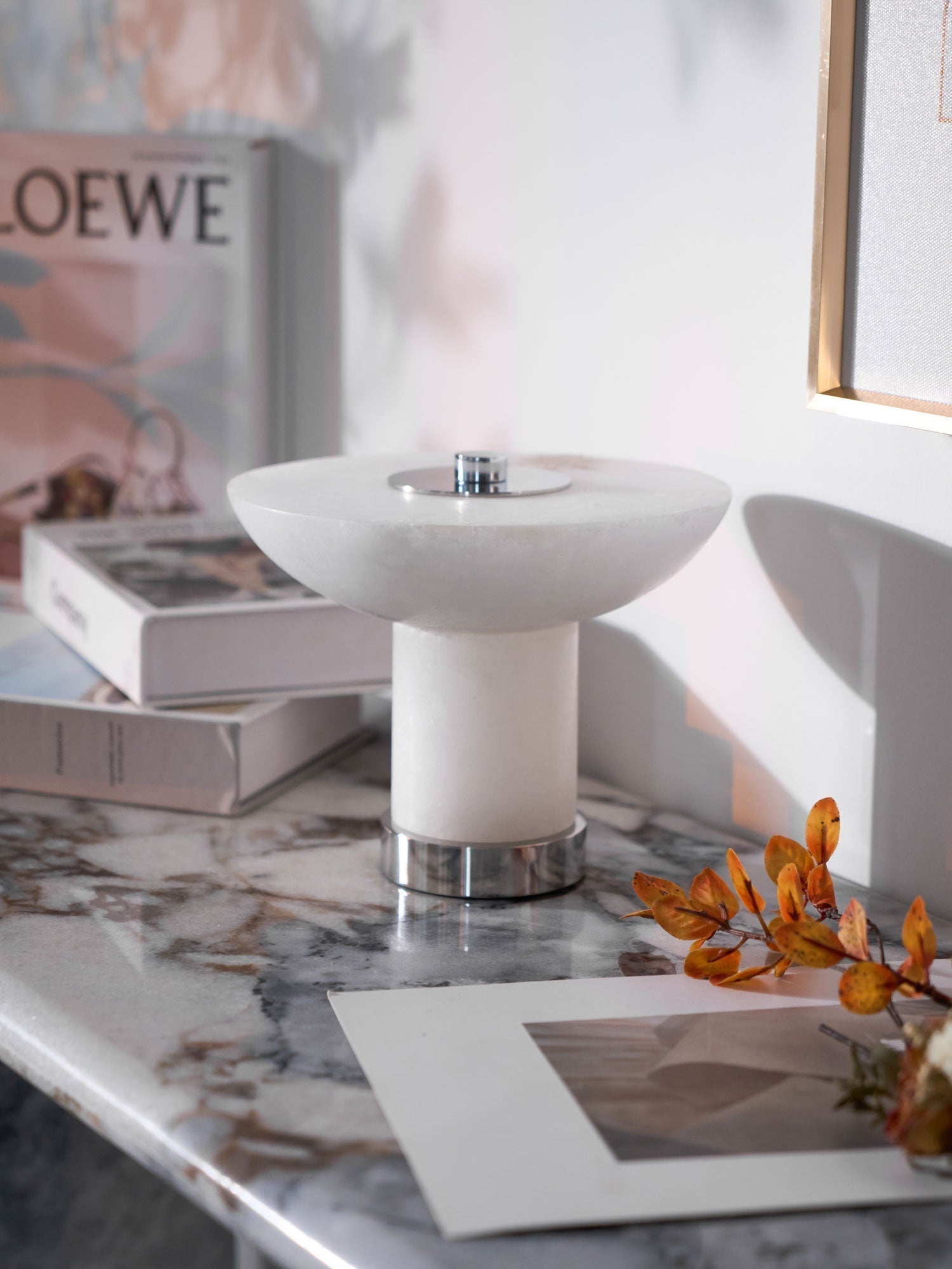 Eurnoran Mushroom Shaped Alabaster Table Lamp